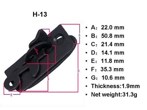 H13 Coffin hardware